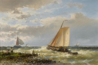Fishing Boats Running Out of Port Against the Tide by Abraham Hulk